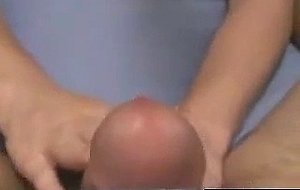Busty chick gives a handjob