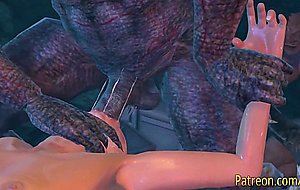 Monsters fuck 3-d animated girl