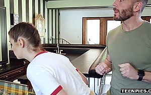 Hot teen fucked on a pinball table