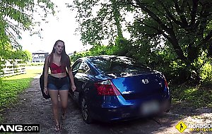 Roadside - cheating girlfriend sucks off mechanic outdoors