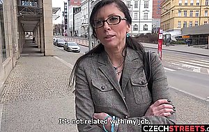 Czech milf secretary pickup up and fucked