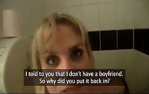 Fucking A Blondes Tight Twat In The Staffs Toilet