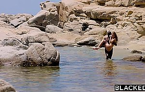 Classy teen has a sexual adventure on the beach