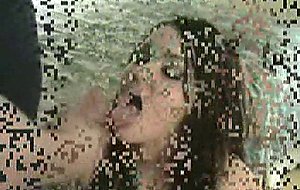 Brunette teen chokes on cock and gets a huge facia 