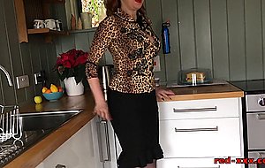 Naughty amateur redhead housewife solo