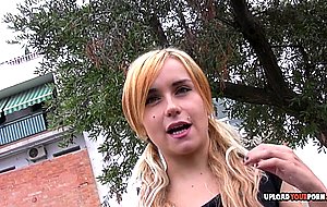 Kinky blonde in fishnets gets a big dick