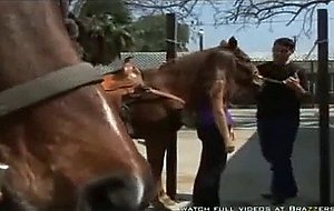 Busty Horse Rider recieving a huge dosage of big cock