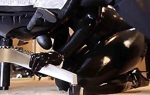 Noughty rubberdoll bj with latex mask & latex bj pants.