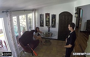 Naomi mae fucks the cop that responds to her 911call!