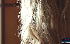 Tiny Russian teen blonde hot striptease and posing