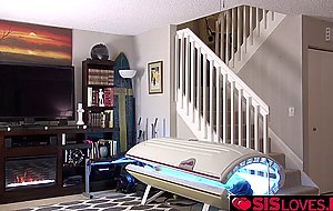 Becky Masturbates While Tanning as Stepbro Watches Her