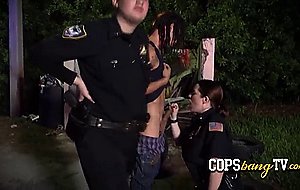 These white slutty female cops are horny  