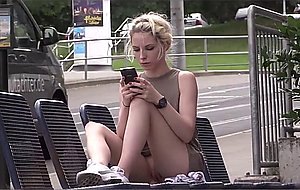 Nude blonde in train masturbating intense hd
