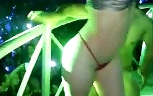 Female and male stripper on stage  