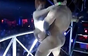 Female and male stripper on stage  