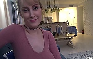 This sweet blonde slut is desperate for cock