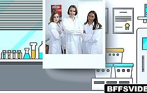 Natalie leads the girls in sucking Johnys cock