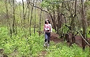 Busty merilyn bouncing huge tits in the forest