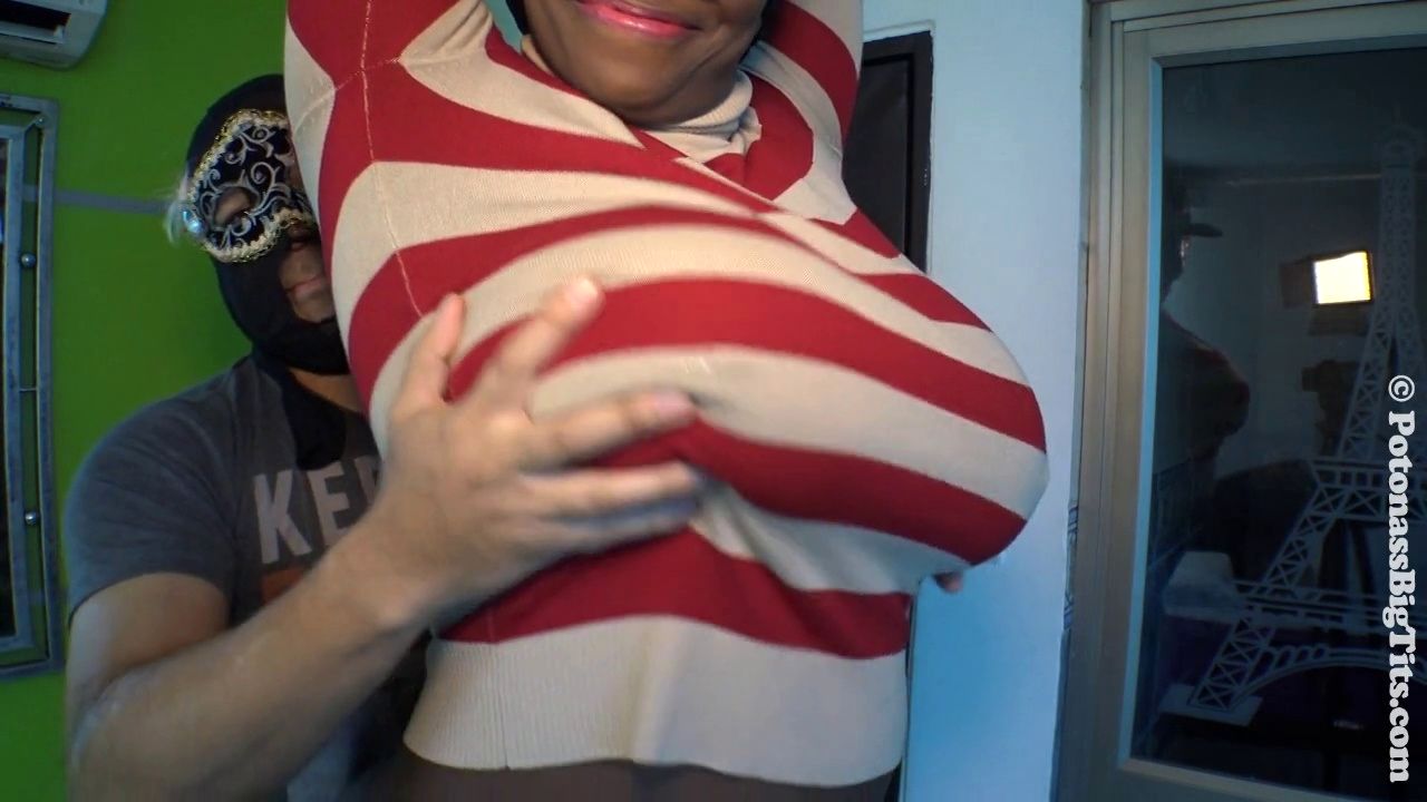 Karina's large breasts in alluring motion