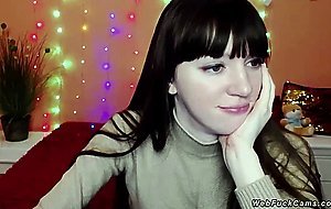 Brunette amateur in bra on webcam