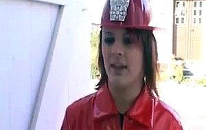 Norwegian redhead firewoman fucking