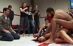 Wrestler dp fucked in public