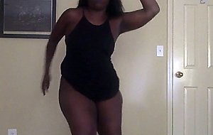 Sexy black amateur strips on camera
