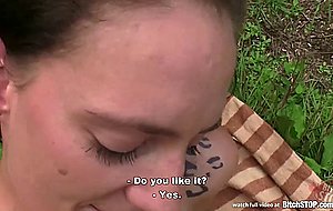 Bitch stop - skinny czech chick gets fucked outdoors