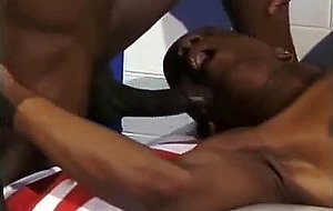Four horny black athletes sucking cocks and licking ass in ...