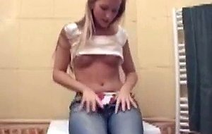 Hot blonde european girl stripping