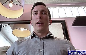 Big stepbro enjoys bareback sex while working from home