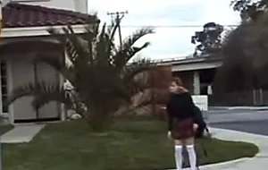 Two cocks jammed into school girl