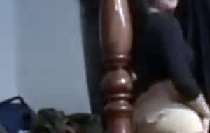 Amateur brunette strips and sucks