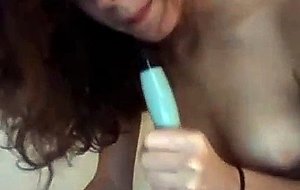 Cute skinny girl puts her pussy up close so you ca