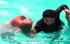 Catfight in Pool, With Milk then Hosedown