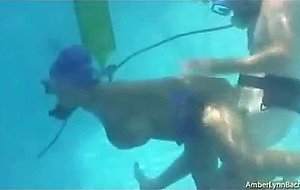 Amber gets fucked underwater in scuba gear