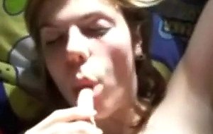 Fingering and licking her pussy