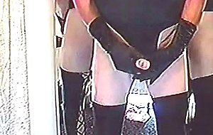 Lonely crossdresser in sweet lingerie