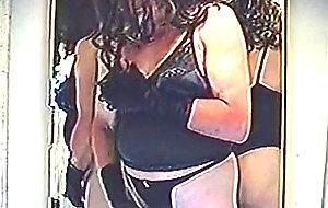Lonely crossdresser in sweet lingerie