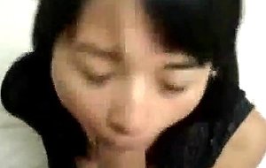 Asian teen blowjob & cum in mouth