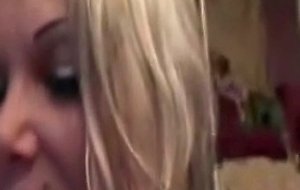 Hot boobs booty blonde uses her body to masturbate cock till cumshoney