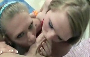 Nice blondes get a beautifull cum surprise