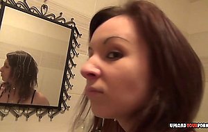 Desirable girlfriend with tattoos plays with herself — 
