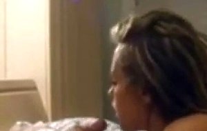 Sexy blonde girlfriend oral
