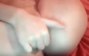 Finger in her tight butthole on webcam
