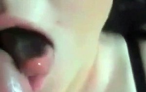 Girl gets mouthfull of jizz after honey bj