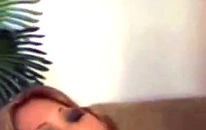 Busty tranny in stockings fucks a chap