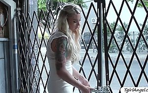 Desperate shemale bride Aubrey Kate wants some random dude for sex