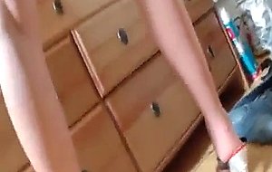 Cute teenie masturbating in her...