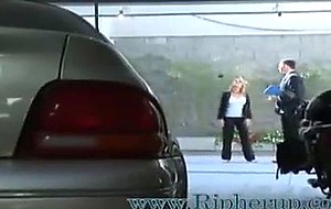 Petite blonde gets her clothes ripped off and gives a ...